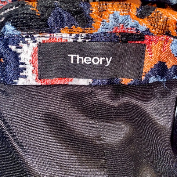 Theory Multicolor Floral Jacquard Riding Jacket US Sz. 12 - Picture 4 of 13